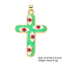 Exaggerated Simple Style Cross Copper Plating Inlay Pearl Zircon Gold Plated Charms sku image 4