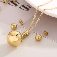 Titanium Steel 18K Gold Plated Casual Simple Style Plating Ball Jewelry Set main image 6
