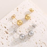 Titanium Steel 18K Gold Plated Casual Simple Style Plating Ball Jewelry Set main image 3