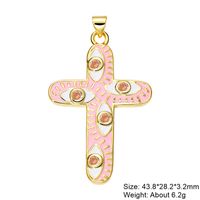 Exaggerated Simple Style Cross Copper Plating Inlay Pearl Zircon Gold Plated Charms sku image 5