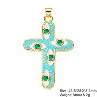 Exaggerated Simple Style Cross Copper Plating Inlay Pearl Zircon Gold Plated Charms sku image 7