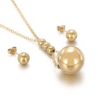Titanium Steel 18K Gold Plated Casual Simple Style Plating Ball Jewelry Set sku image 2