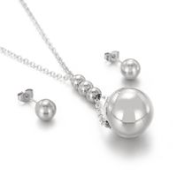Titanium Steel 18K Gold Plated Casual Simple Style Plating Ball Jewelry Set sku image 1