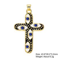 Exaggerated Simple Style Cross Copper Plating Inlay Pearl Zircon Gold Plated Charms sku image 6