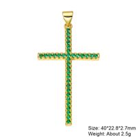 Exaggerated Simple Style Cross Copper Plating Inlay Pearl Zircon Gold Plated Charms sku image 10