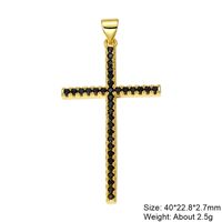 Exaggerated Simple Style Cross Copper Plating Inlay Pearl Zircon Gold Plated Charms sku image 12