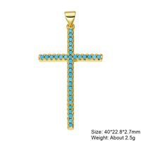 Exaggerated Simple Style Cross Copper Plating Inlay Pearl Zircon Gold Plated Charms sku image 15
