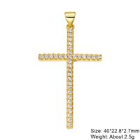 Exaggerated Simple Style Cross Copper Plating Inlay Pearl Zircon Gold Plated Charms sku image 16