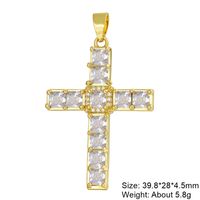 Exaggerated Simple Style Cross Copper Plating Inlay Pearl Zircon Gold Plated Charms sku image 18