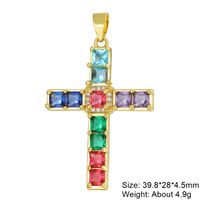 Exaggerated Simple Style Cross Copper Plating Inlay Pearl Zircon Gold Plated Charms sku image 19