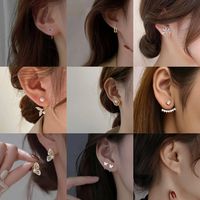 1 Pair Casual Sweet Simple Style Heart Shape Butterfly Inlay Alloy Artificial Pearls Glass Gold Plated Silver Plated Ear Studs main image 1