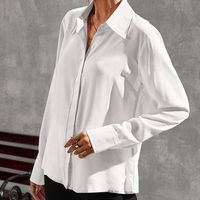 Women's Blouse Long Sleeve Blouses Button Casual Elegant Simple Style Solid Color main image 2