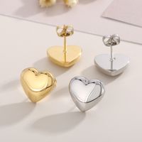 Titanium Steel 18K Gold Plated Modern Style Plating Heart Shape Earrings Necklace main image 2