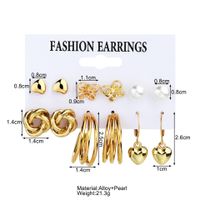 6 Pairs Retro Luxurious Classic Style Animal Heart Shape Butterfly Plating Inlay Alloy Artificial Pearls Gold Plated Silver Plated Drop Earrings Ear Studs main image 3