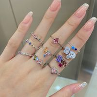 Modern Style Geometric Sterling Silver Plating Inlay Zircon Rings main image 1