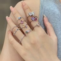 Modern Style Geometric Sterling Silver Plating Inlay Zircon Rings main image 4