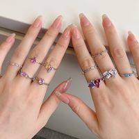 Modern Style Geometric Sterling Silver Plating Inlay Zircon Rings main image 2