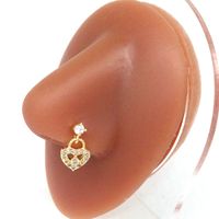 Casual Heart Shape Stainless Steel Plating Inlay Zircon Nose Ring main image 5
