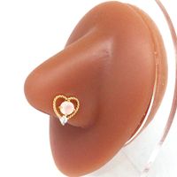 Casual Heart Shape Stainless Steel Plating Inlay Zircon Nose Ring main image 3