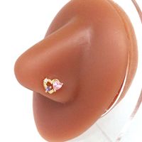 Casual Heart Shape Stainless Steel Plating Inlay Zircon Nose Ring sku image 2