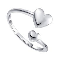 Cute Sweet Heart Shape Sterling Silver Plating Open Ring main image 5