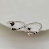 Cute Sweet Heart Shape Sterling Silver Plating Open Ring main image 4