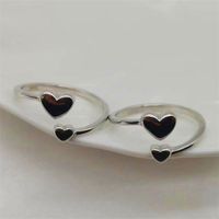 Cute Sweet Heart Shape Sterling Silver Plating Open Ring main image 1