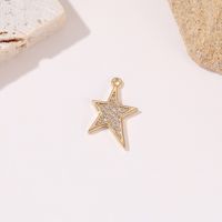 Simple Style Star Moon Heart Shape Copper Plating Inlay Zircon Charms sku image 12