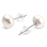 1 Pair Simple Style Solid Color Plating Inlay Sterling Silver Freshwater Pearl Ear Studs main image 6