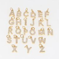 Simple Style Letter Copper Plating Inlay Zircon Charms Jewelry Accessories main image 1