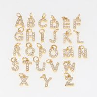 Simple Style Letter Copper Plating Inlay Zircon Charms Jewelry Accessories main image 6