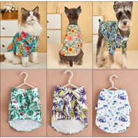 Spring And Summer Pet Cat Dog Clothes Teddy/pomeranian Dog Beach Summer Shirt Cat Casual Printing Factory Wholesale main image 1