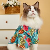 Spring And Summer Pet Cat Dog Clothes Teddy/pomeranian Dog Beach Summer Shirt Cat Casual Printing Factory Wholesale main image 4
