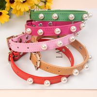 Collier Pour Animaux De Compagnie Chat Chien Alliage Brique Boucle Collier En Cuir Anneau Couleur Réglable Grands Et Petits Cercles En Cuir main image 1