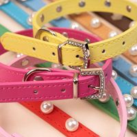 Pet Collar Cat Dog Alloy Brick Buckle Collar Leather Pet Ring Color Adjustable Big And Small Circles Leather main image 4