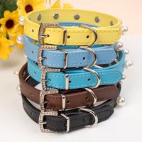 Pet Collar Cat Dog Alloy Brick Buckle Collar Leather Pet Ring Color Adjustable Big And Small Circles Leather main image 3