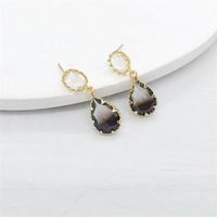 1 Pair Simple Style Water Droplets Inlay Copper Crystal Drop Earrings Earrings main image 5