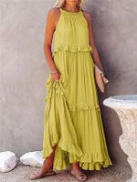 Women's Regular Dress Casual Vacation Round Neck Sleeveless Solid Color Maxi Long Dress Holiday Daily main image 5