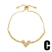Streetwear Infinity Heart Shape Copper Beaded Plating Inlay Zircon 18k Gold Plated Bracelets sku image 2