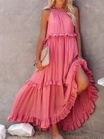 Women's Regular Dress Casual Vacation Round Neck Sleeveless Solid Color Maxi Long Dress Holiday Daily main image 4