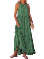 Women's Regular Dress Casual Vacation Round Neck Sleeveless Solid Color Maxi Long Dress Holiday Daily main image 3