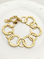 Modern Style Simple Style Round 304 Stainless Steel 14K Gold Plated Bracelets In Bulk main image 1