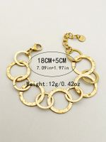 Modern Style Simple Style Round 304 Stainless Steel 14K Gold Plated Bracelets In Bulk main image 2