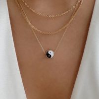 Hip-hop Punk Cool Style Sun Devil's Eye Snake Alloy Plating Inlay Artificial Rhinestones Glass Gold Plated Silver Plated Women's Layered Necklaces main image 7