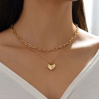 Wholesale Jewelry Elegant Simple Style Heart Shape Iron Layered Layered Necklaces main image 5