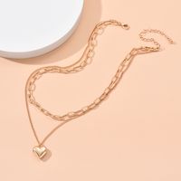 Wholesale Jewelry Elegant Simple Style Heart Shape Iron Layered Layered Necklaces main image 4