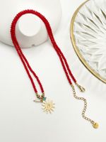 304 Stainless Steel Gold Plated Chinoiserie Retro Beaded Plating Sun Crystal Pearl Beads main image 1
