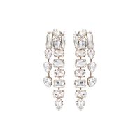 1 Pair Elegant Luxurious Shiny Square Water Droplets Inlay Alloy Rhinestones Drop Earrings sku image 10