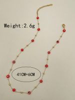 304 Stainless Steel Gold Plated Vintage Style Vacation Beaded Plating Devil'S Eye Beads Necklace main image 2