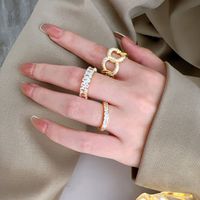Wholesale Jewelry Simple Style Shiny Heart Shape Solid Color Rectangle Alloy Rhinestones Plating Inlay Rings main image 5